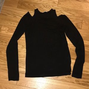 Made cold shoulder long sleeve slim fit top
